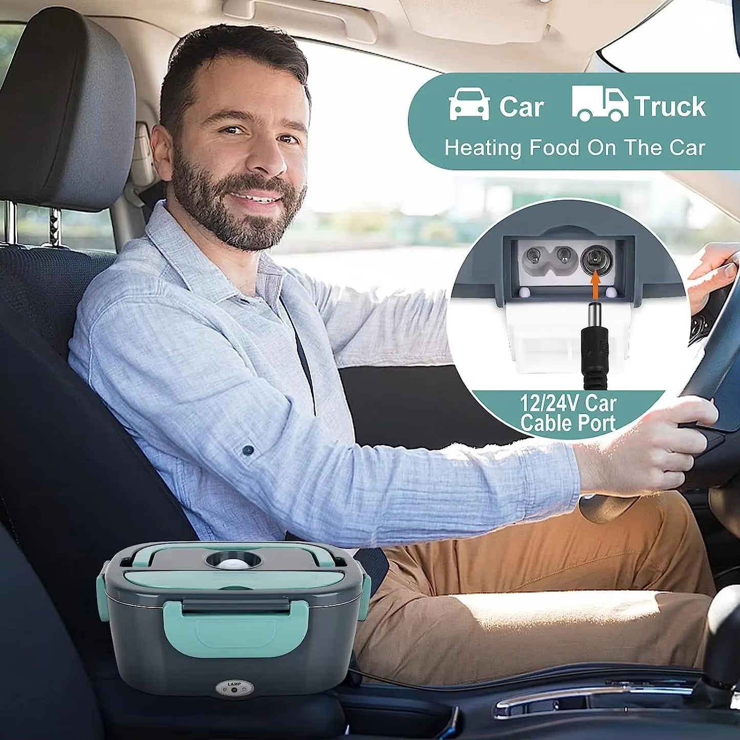 Revolutionize Your Lunch with the 1.5L Electric Lunch Box - Portable Food Warmer for Home and Car, Leak-Proof Design, and 60W Fast Heating!